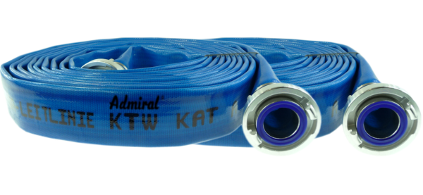 KLOTZ Flachschlauch Bauschlauch Admi®Star 602t PU Blau, Trinkwasser DVGW W 270, Storzkupplung