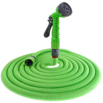 KLOTZ Flex-Wasserschlauch Admi®Garden Flex 1525 grün, dehnbar auf 3-fache Länge, mit Handbrause