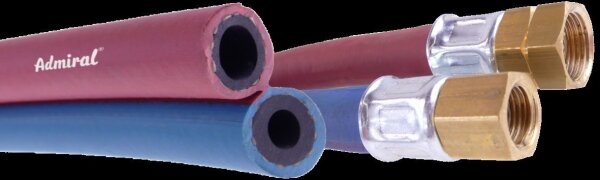 KLOTZ Gasschlauch Admi®Twin 2603 EPDM Blau/Rot, Zwillings-Autogenschlauch für Brenngas und Sauerstoff, DIN EN ISO 3821