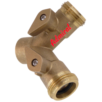 KLOTZ Schraubverbindung Admi®Fit Dreiwege-Verteiler 116u Messing mit Absperrung, PN25