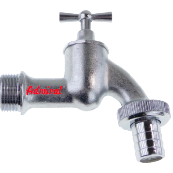 KLOTZ Wasserhahn Kugelhahn Admi®Valve 117a Messing Matt Verchromt, mit Verschraubung, PN 15
