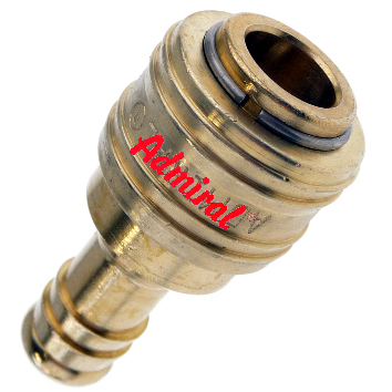 KLOTZ Druckluft Steckkupplung 140a Admi®AirStick M Messing mit Schlauchtülle, DN 7,2, einseitig absperrend
