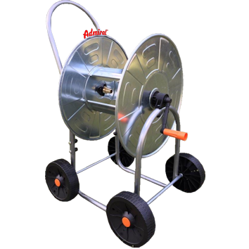 KLOTZ Admi®Depot Schlauchwagen 9554 4 Rad, Stahl verzinkt, mit Wasserdurchlauf