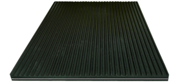 KLOTZ Knorke®Rib 1 Riefenmatte 1705 schwarz 1/E, feingerieft, 65° Shore NR/SBR