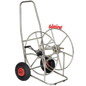 KLOTZ Admi®Depot Edelstahl-Schlauchwagen 9553-050 W4, 50 m, 3/4 Zoll, seewasserfest