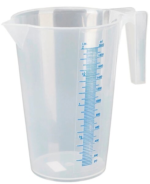 Profibau Hünersdorff Messbecher BS100-72 PP, 1,0-5,0 Liter, 2 Skalen, lebensmittelverträglich