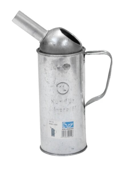 Profibau Messbecher BS100-73 mit starrem Auslauf, 1,0-2,0 Liter, verzinktes Stahlblech, für Heizöl und Diesel