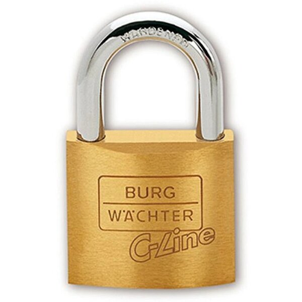 Burg-Wächter Zylinder-Vorhängeschloss BS100-76 40/50 mm, massiver Messingkörper, doppelt verriegelt