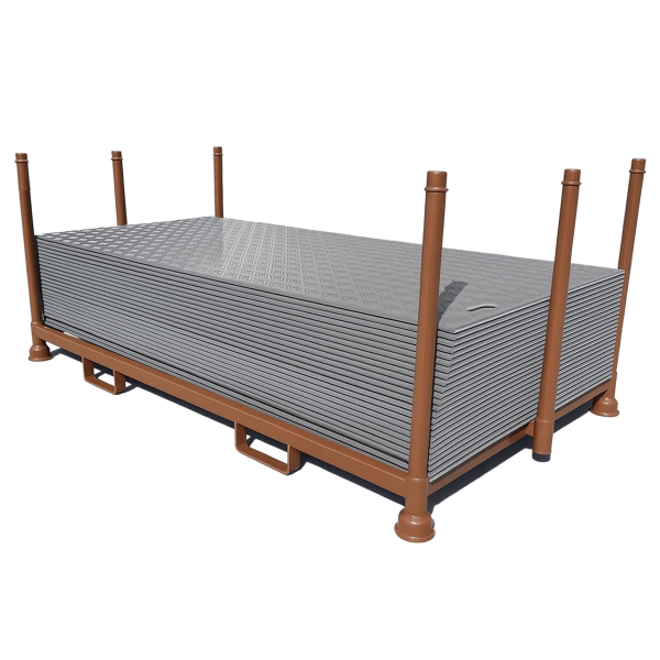 40m² SET - 20x Fahrplatten 10x1000x2000mm grau + Transportgestell lackiert ohne Verbinder