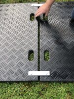 80m² SET - 40x Fahrplatten 10x1000x2000mm grau + Transportgestell lackiert mit Kunststoffverbinder