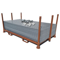 80m² SET - 40x Fahrplatten 10x1000x2000mm grau + Transportgestell lackiert mit Verbindungsklammern
