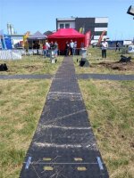 20m² SET - 10x Fahrplatten 20x1000x2000mm schwarz + Transportgestell lackiert ohne Verbinder