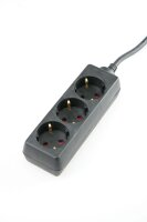Steckdosenleiste 3-fach, 3m, schwarz - AS SCHWABE