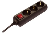 Steckdosenleiste 3-fach, 1,4m, schwarz - AS SCHWABE