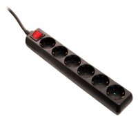 Steckdosenleiste 6-fach, 1,4m, schwarz - AS SCHWABE