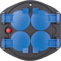 4-fach-Steckdoseneinsatz IP20 mit Klappdeckel - AS SCHWABE
