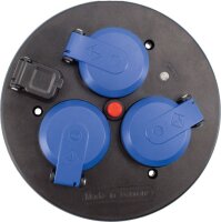 Steckdoseneinsatz 3-fach blau, IP54 - AS SCHWABE