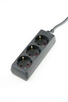 Steckdosenleiste 3-fach, 1,4m, schwarz - AS SCHWABE