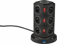 Tisch-Steckdosenturm 12fach - AS SCHWABE