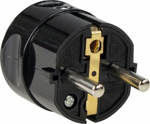 Schutzkontakt-Zentralstecker, schwarz - AS SCHWABE