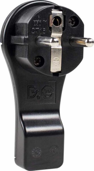 Schutzkontakt-Flachstecker, schwarz - AS SCHWABE
