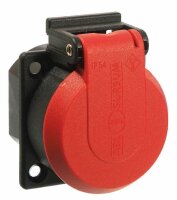 Schutzkontakt-Einbaudose, rot/schwarz - AS SCHWABE