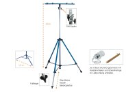 PROFI-Stativ XXL, blau, 4,6m mit Traverse - AS SCHWABE