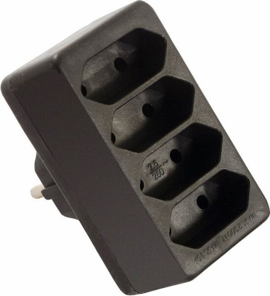 Euro-Multistecker 4-fach, schwarz - AS SCHWABE