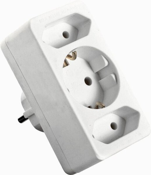 Euro-Multistecker 2+1, weiß - AS SCHWABE
