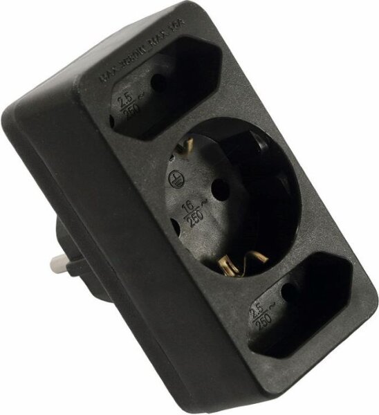 Euro-Multistecker 2+1, schwarz - AS SCHWABE