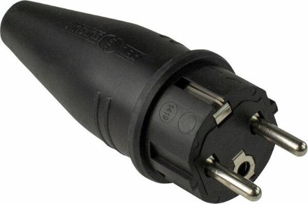 Vollgummi-Stecker, schwarz - AS SCHWABE