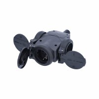 Vollgummi-3-fach-Verteiler-Steckdose, schwarz - AS SCHWABE