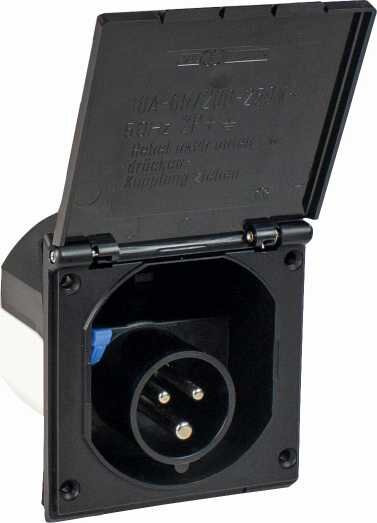 CEE-Caravan-Einspeisungsstecker, schwarz - AS SCHWABE