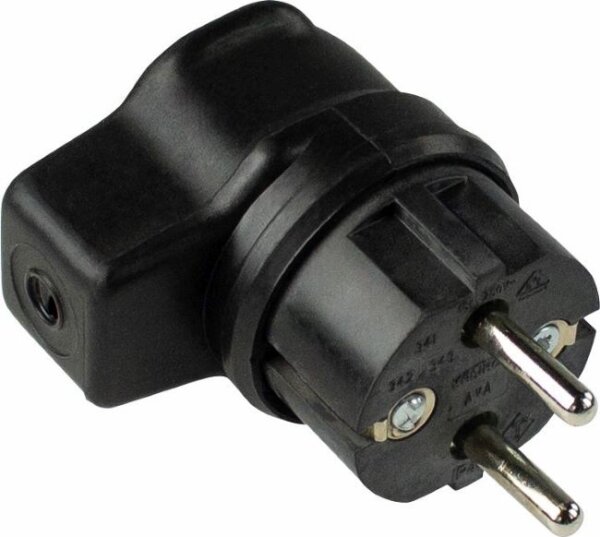 Vollgummi-Winkelstecker, schwarz - AS SCHWABE