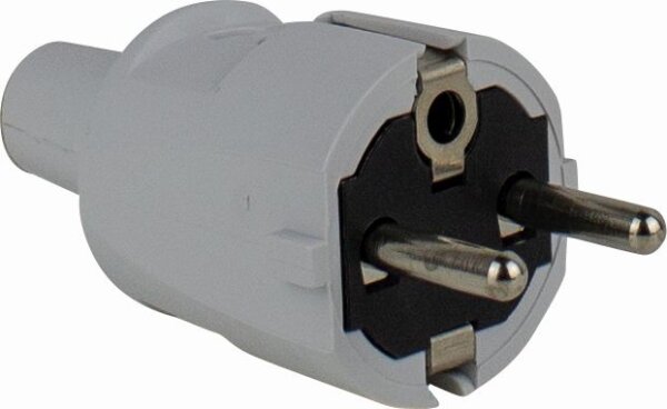 PVC-Schutzkontakt-Stecker, grau - AS SCHWABE