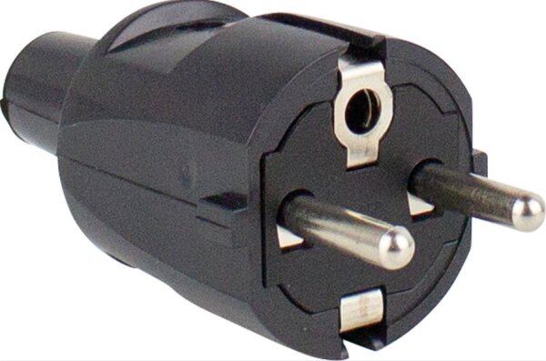PVC-Schutzkontakt-Stecker ,schwarz - AS SCHWABE