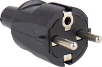 PVC-Schutzkontakt-Stecker ,schwarz - AS SCHWABE