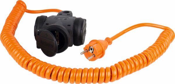 Baustellen-Spiralkabel 5m, orange, 3fach - AS SCHWABE