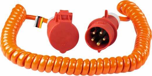CEE Baustellen-Spiralkabel 5m, orange - AS SCHWABE