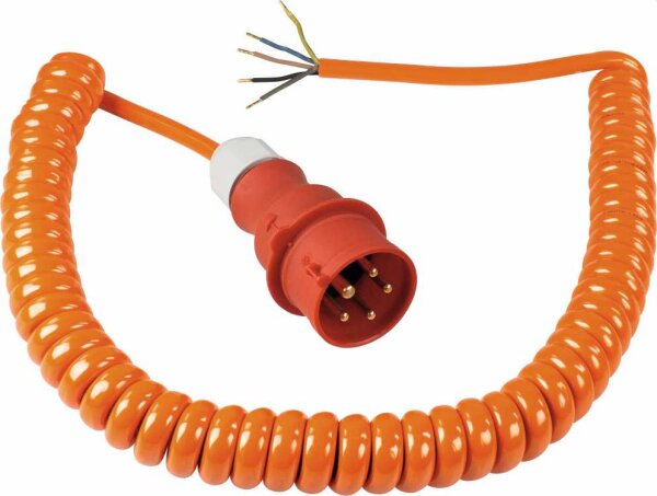 CEE Baustellen-Spiral-Anschlussleitung 5m, orange - AS SCHWABE
