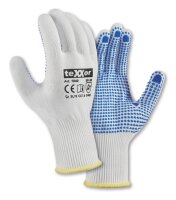 teXXor® Feinstrick-Handschuhe NYLON weiß/blaue...