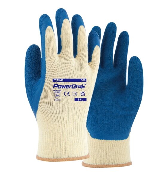 TOWA® Baumwoll-/Polyester-Strickhandschuhe PowerGrab® natur/blau 2208