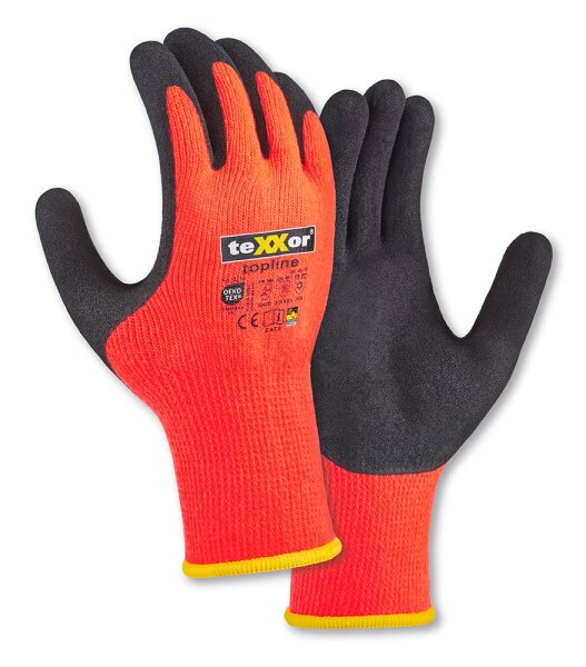 teXXor® topline Winterhandschuhe POLYACRYL orange/grau 2210