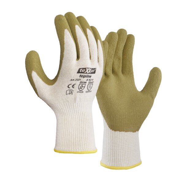 teXXor® topline Grobstrick-Handschuhe GREEN PROTECT natur/grün 2221
