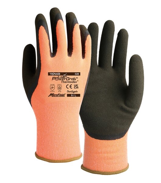 TOWA® Winterhandschuhe PowerGrab® Thermodex orange/schwarz 2273