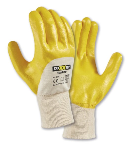 teXXor® topline Nitril-Handschuhe STRICKBUND gelb 2379