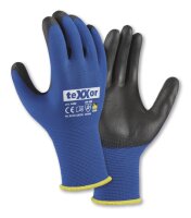 teXXor® Nylon-Strickhandschuhe TOUCH blau/schwarz 2402