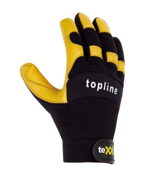 teXXor® topline Kuhleder-Handschuhe TACOMA, SB-Verpackung gelb/schwarz 2540