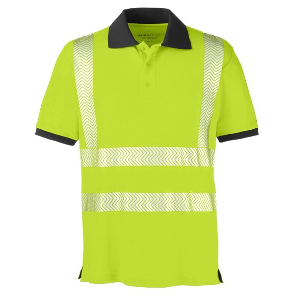 4PROTECT® Warnschutz UV-Poloshirt ORLANDO leuchtgelb/grau 3434