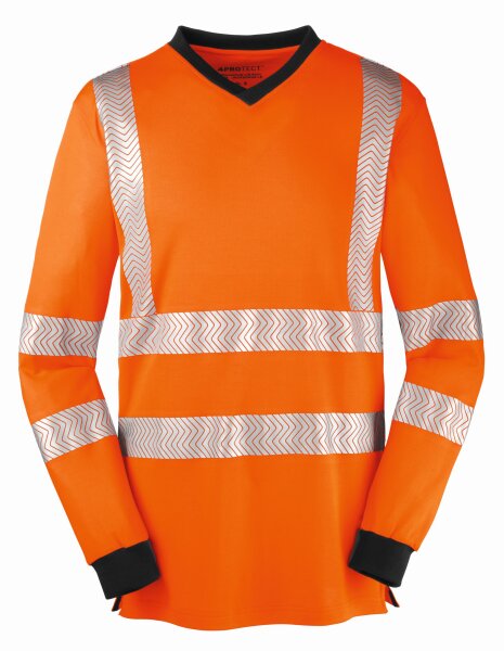 4PROTECT® Warnschutz-Langarm-UV-Shirt JACKSONVILLE leuchtorange/grau 3436